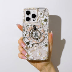 White Floral MagSafe Grip Ring
