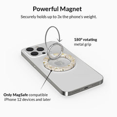 White Floral MagSafe Grip Ring