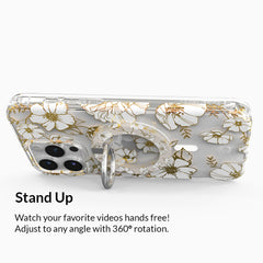 White Floral MagSafe Grip Ring