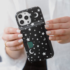 White Stars & Moon Iphone Wallet Case