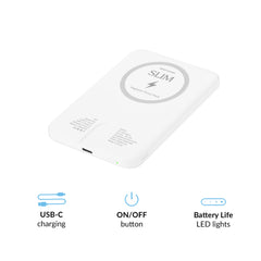 White Slim Portable MagSafe Charger Power Pack