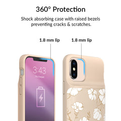 White Floral iPhone Charging Case