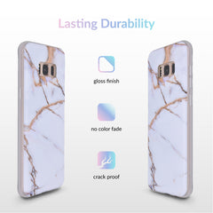 White & Gold Marble Samsung Case