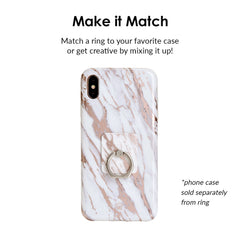 White Marble Rose Gold Chrome 2 Phone Ring