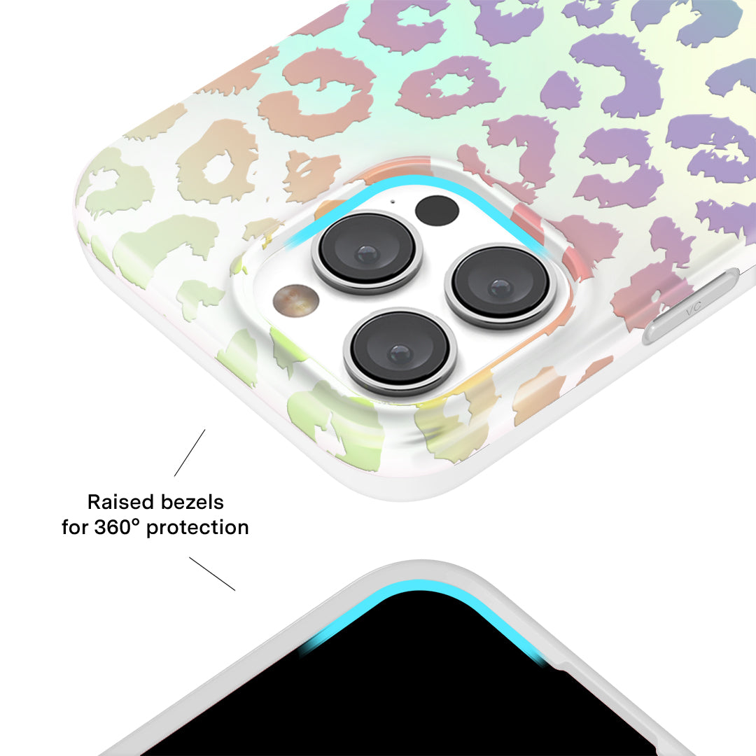 White Opal Leopard iPhone Case