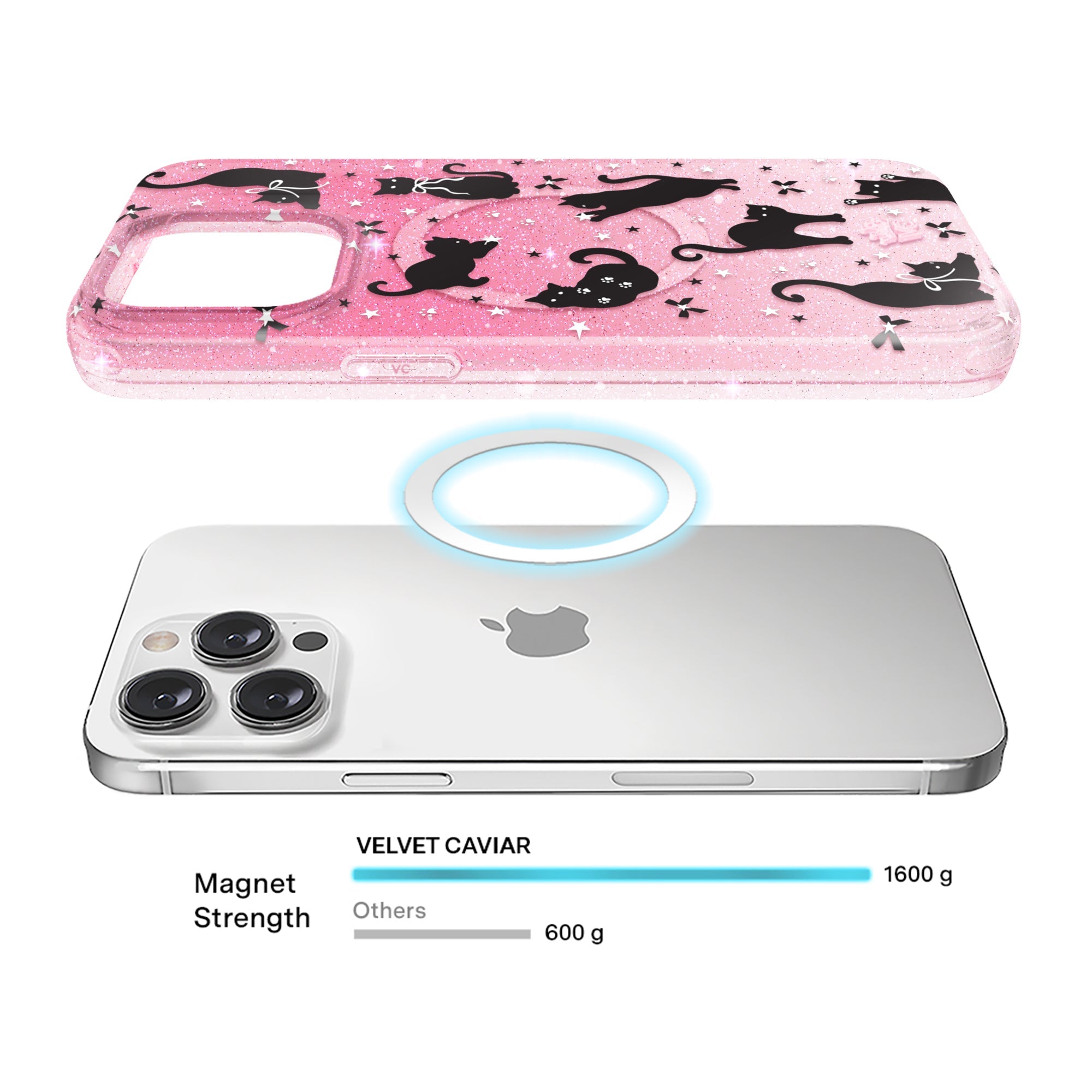 Lucky Kittens Glitter iPhone Case