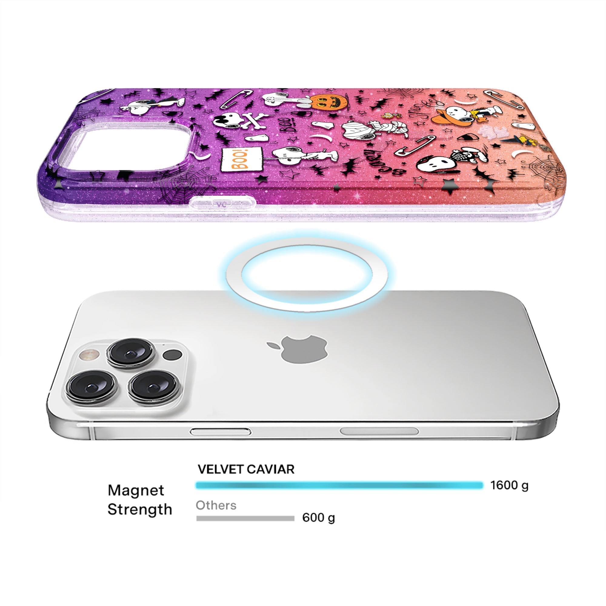 Snoopy Spooky Glitter iPhone Case
