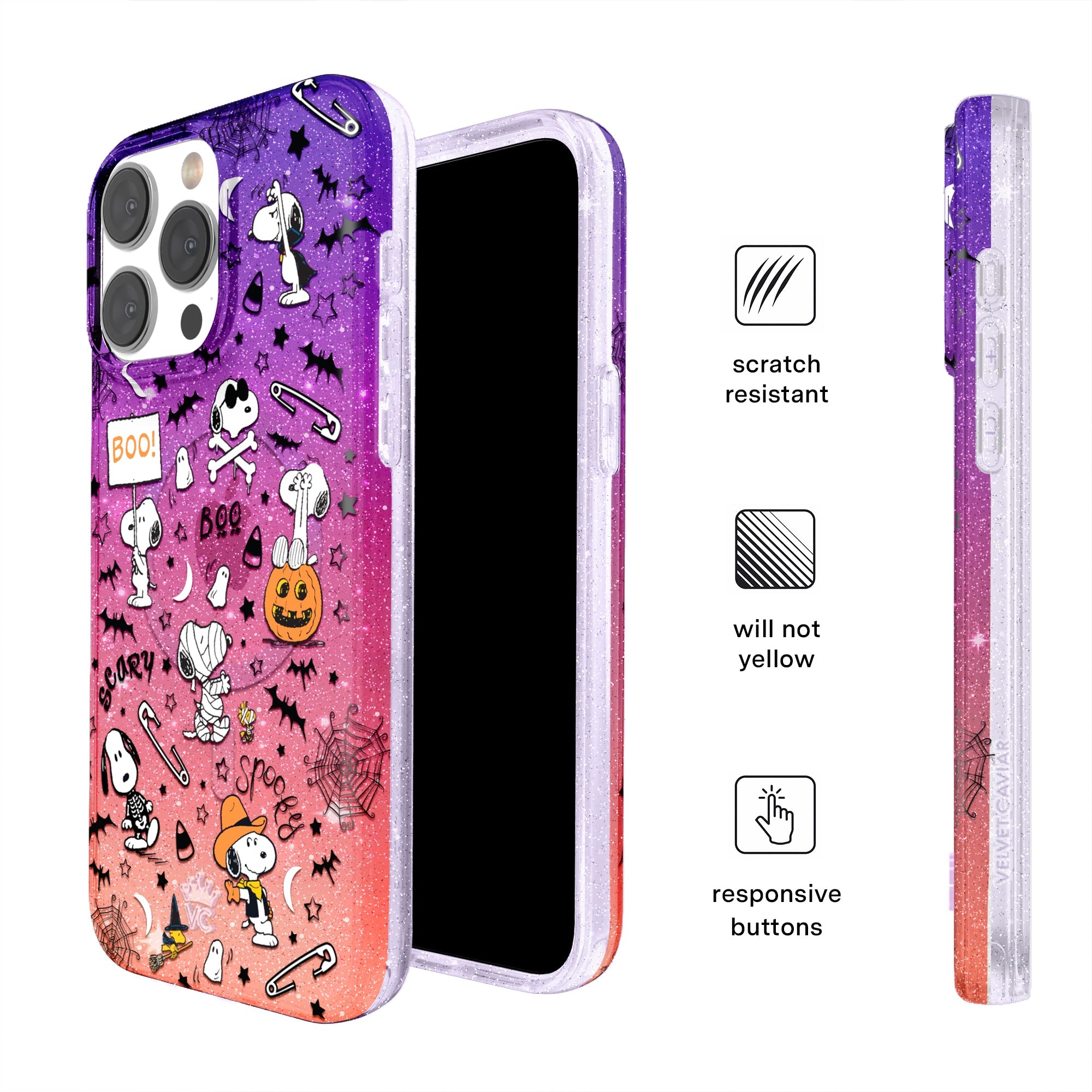 Snoopy Spooky Glitter iPhone Case