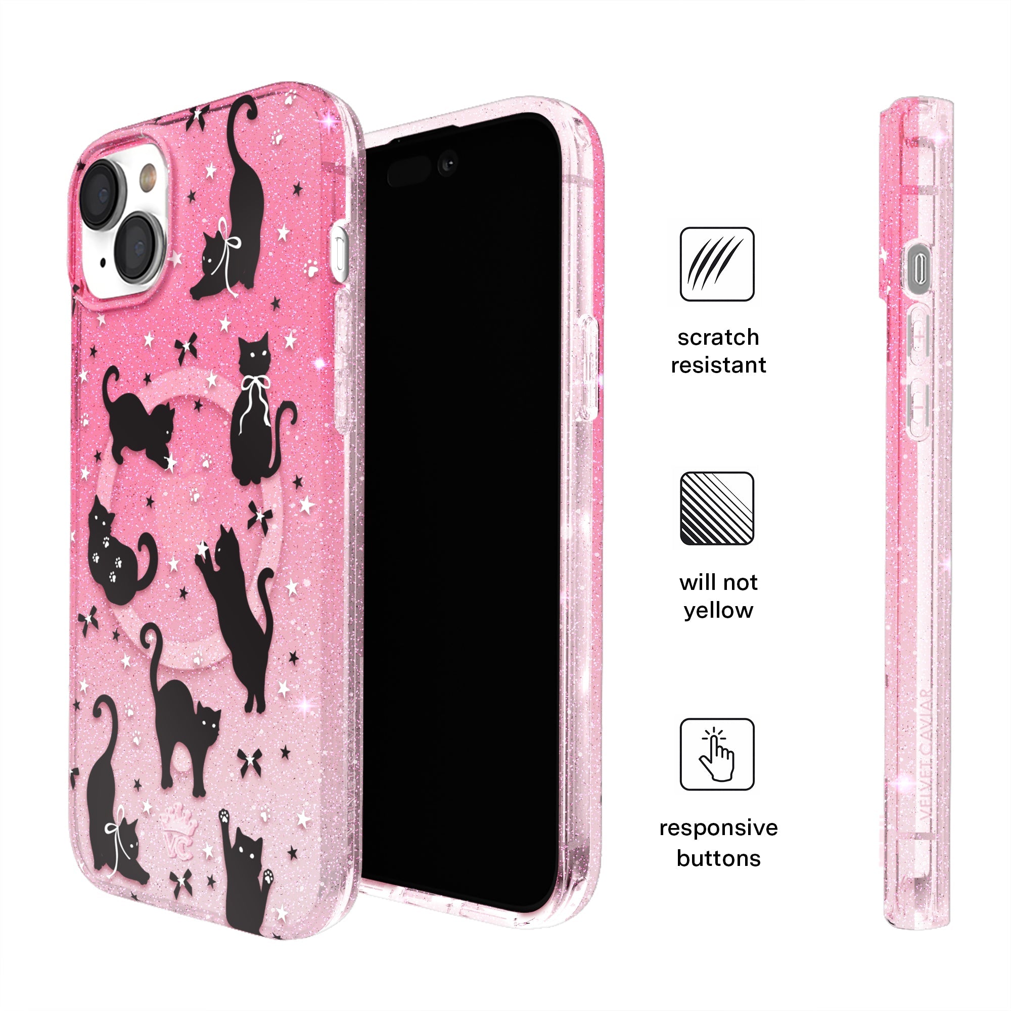 Lucky Kittens Glitter iPhone Case