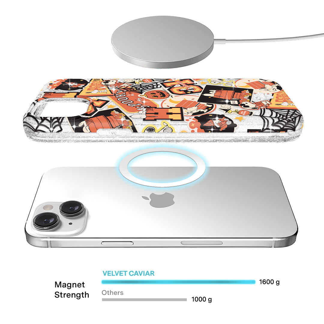 Snoopy Halloween Varsity Glitter iPhone Case