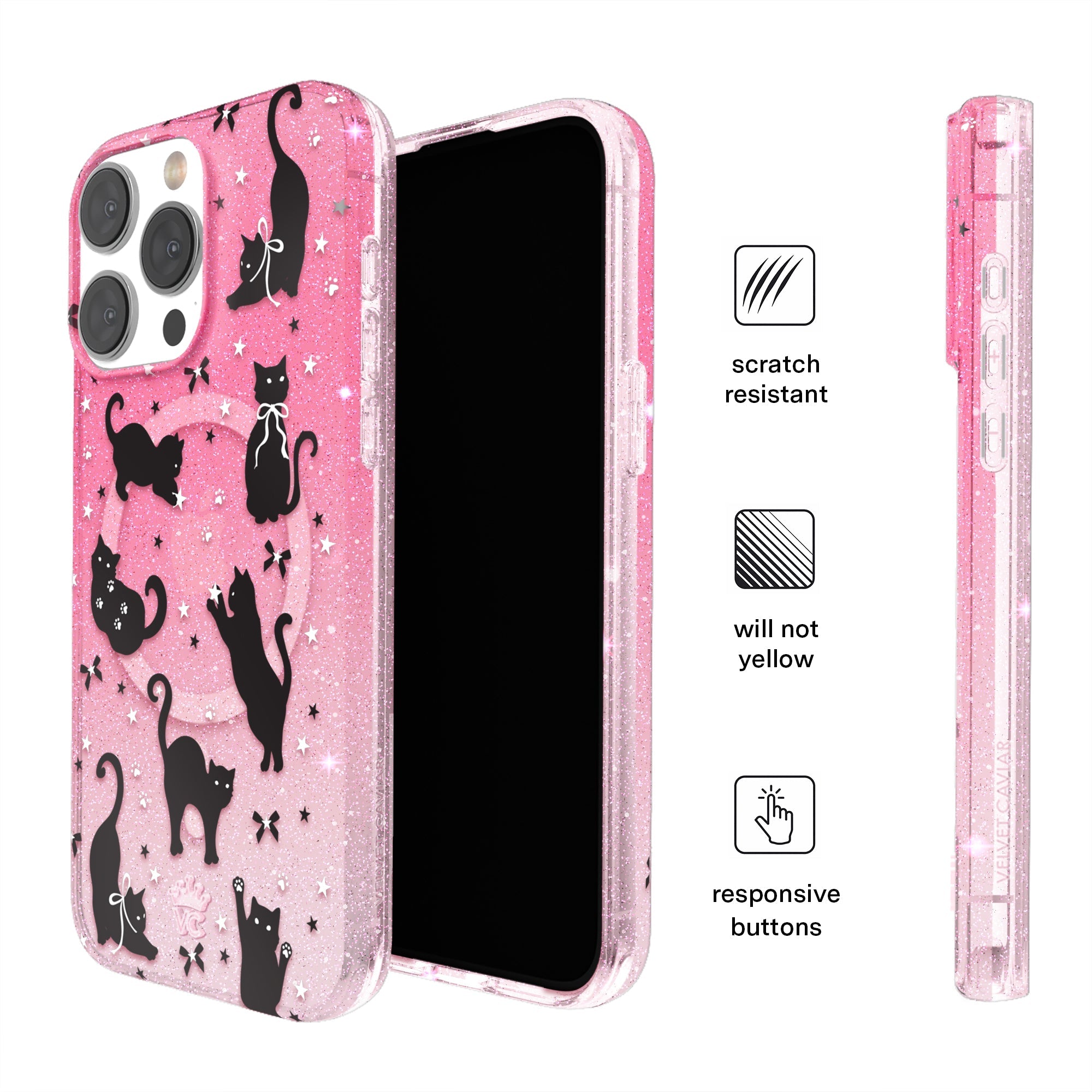 Lucky Kittens Glitter iPhone Case