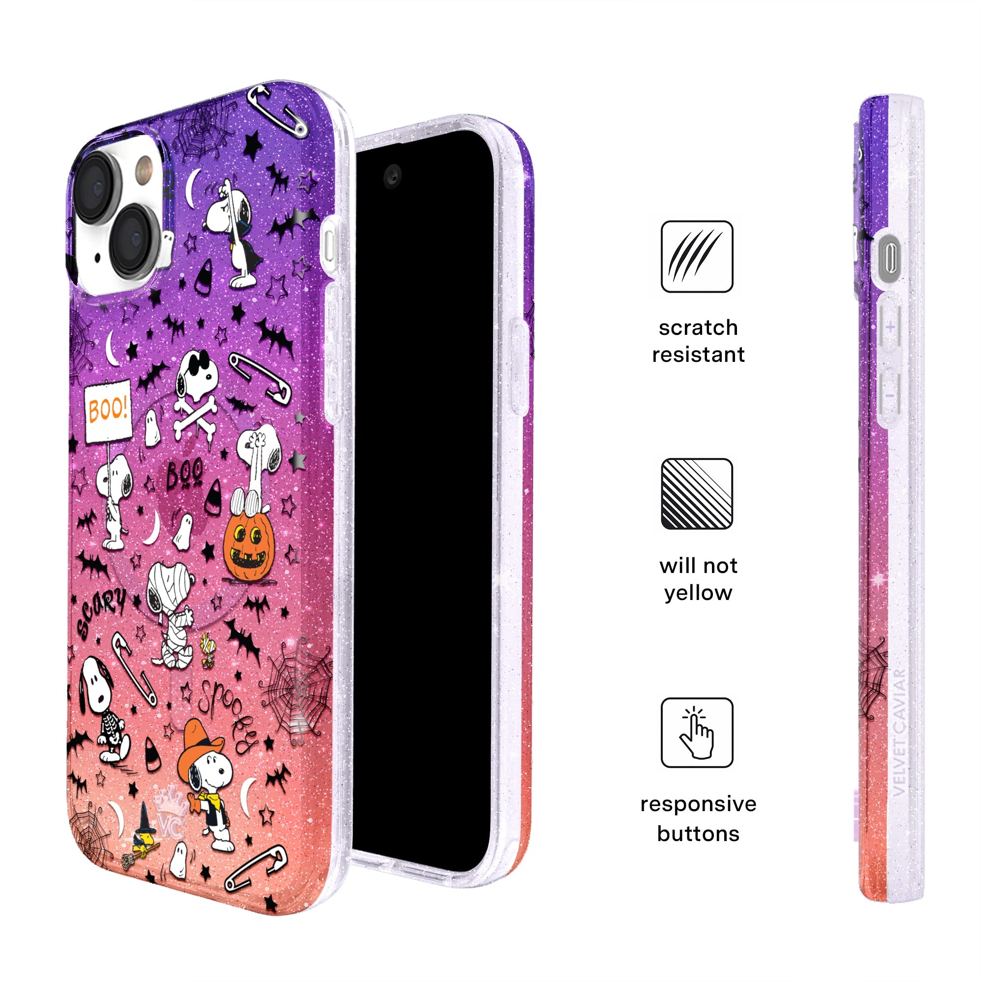 Snoopy Spooky Glitter iPhone Case