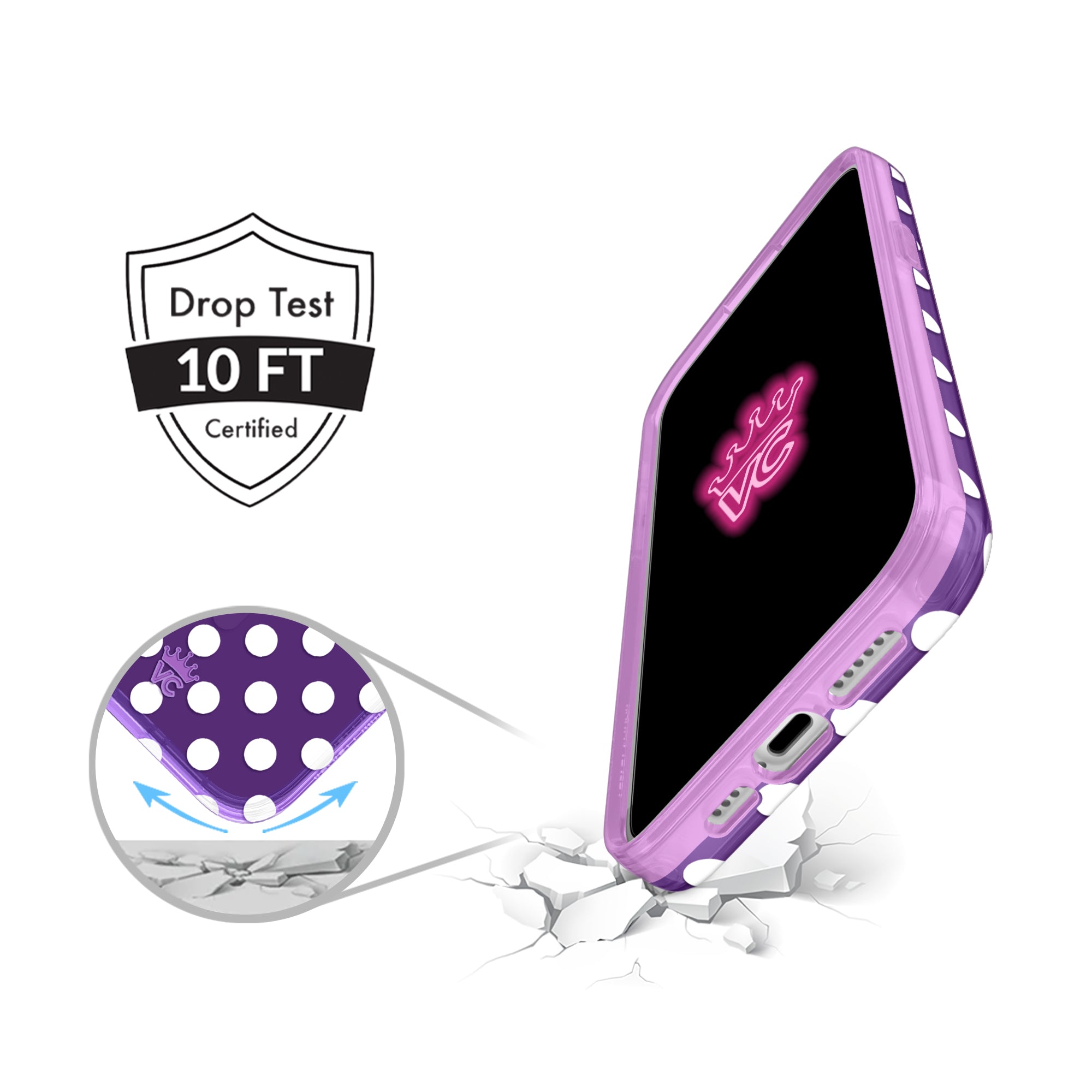 Violet Glow Polka Dot iPhone Case