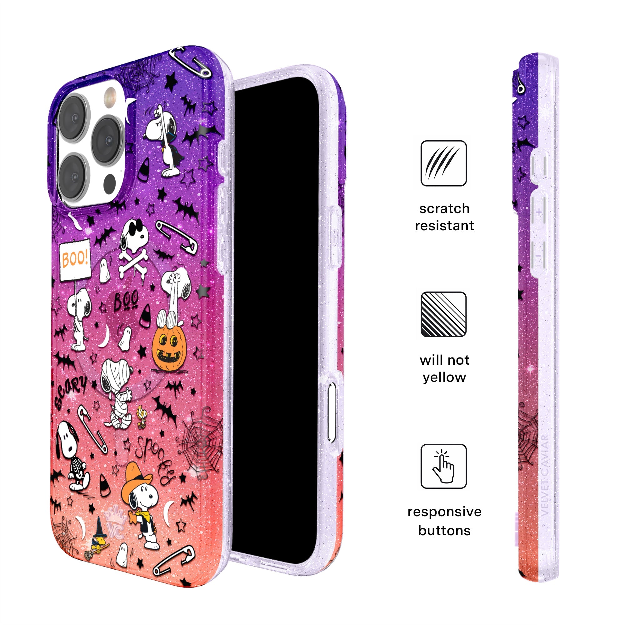 Snoopy Spooky Glitter iPhone Case