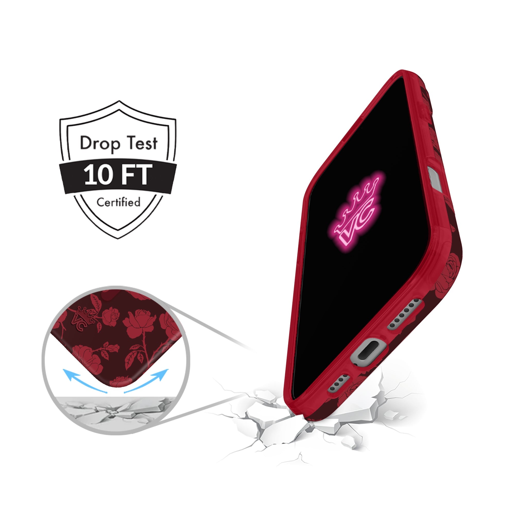 Dark Cherry Floral iPhone Case