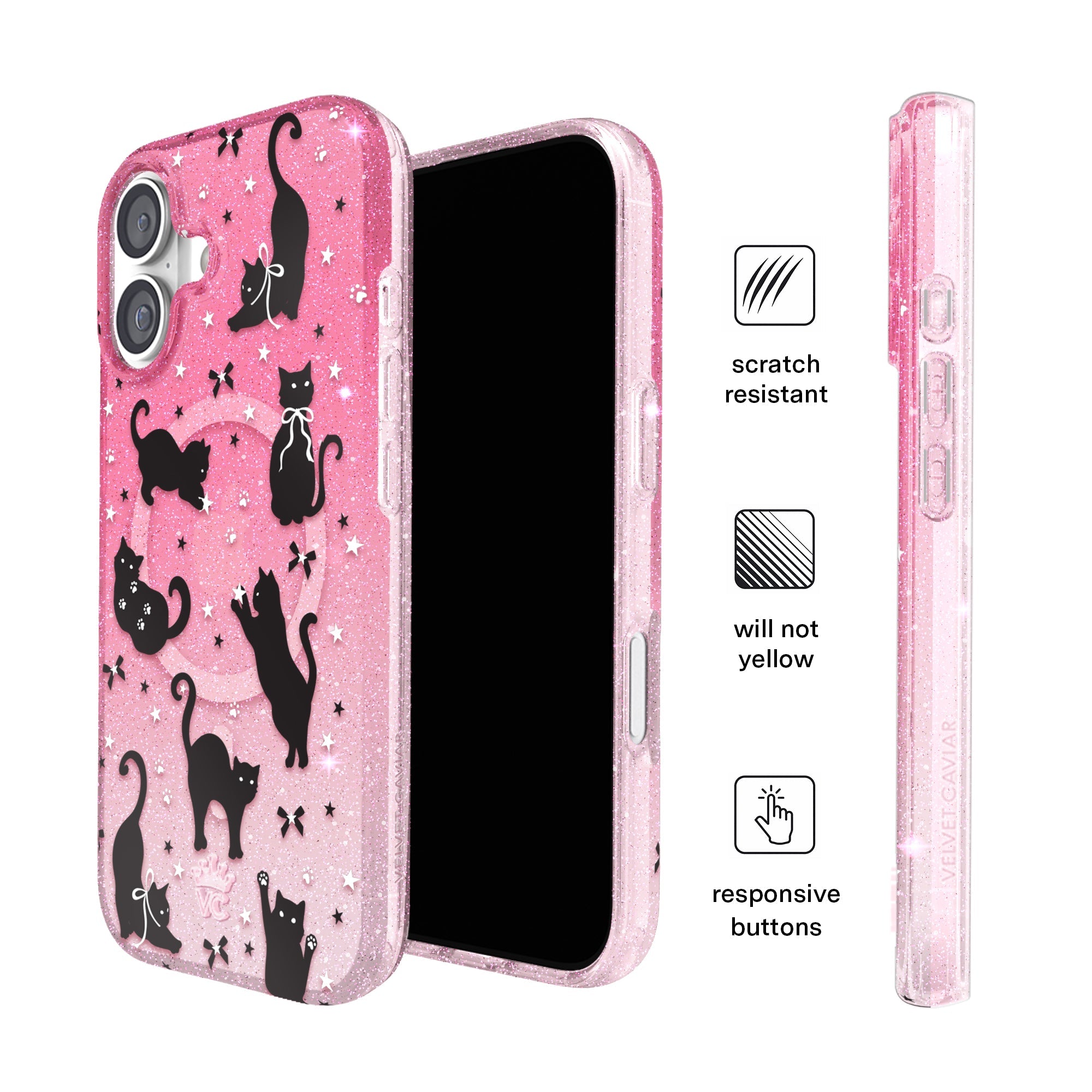 Lucky Kittens Glitter iPhone Case