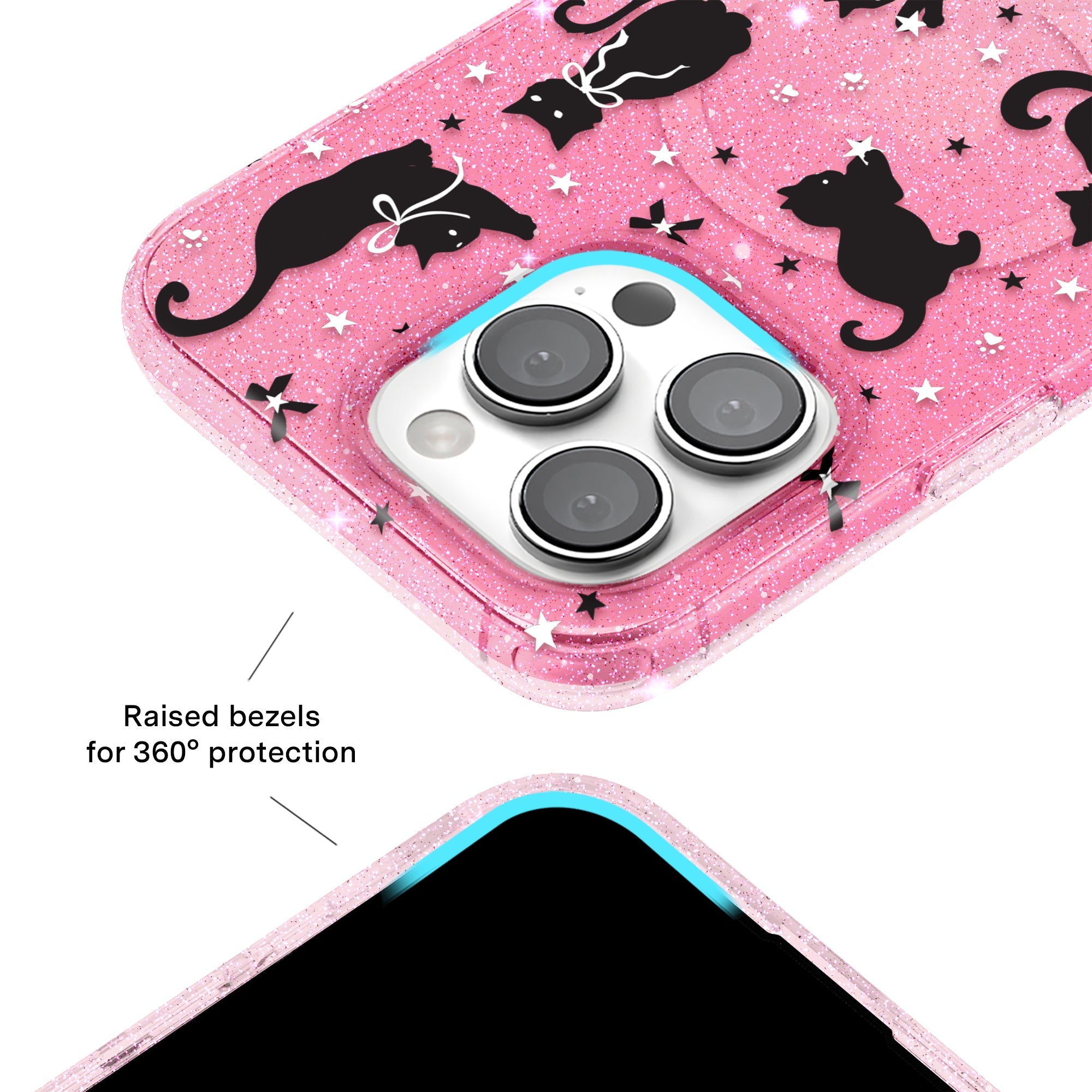 Lucky Kittens Glitter iPhone Case