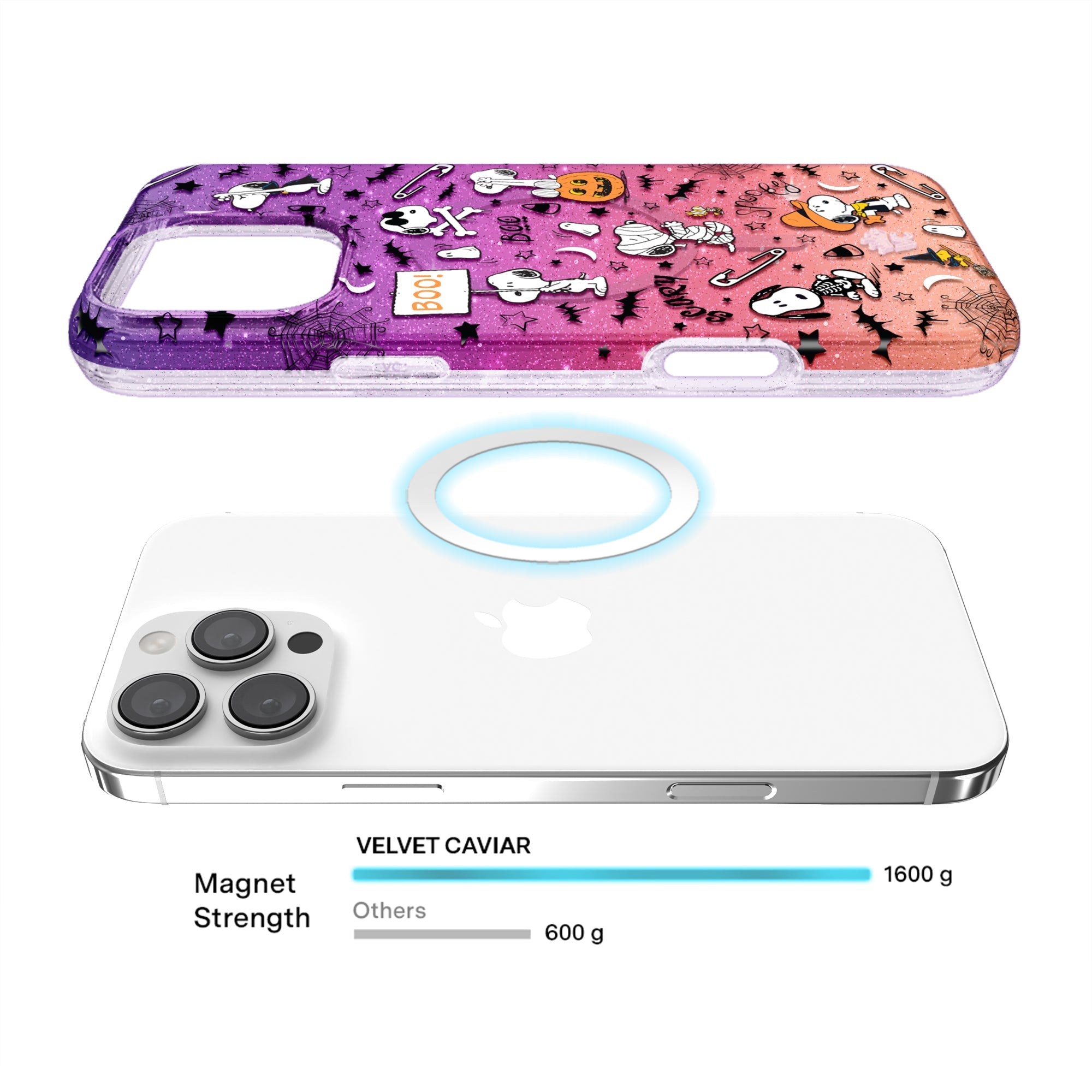 Snoopy Spooky Glitter iPhone Case
