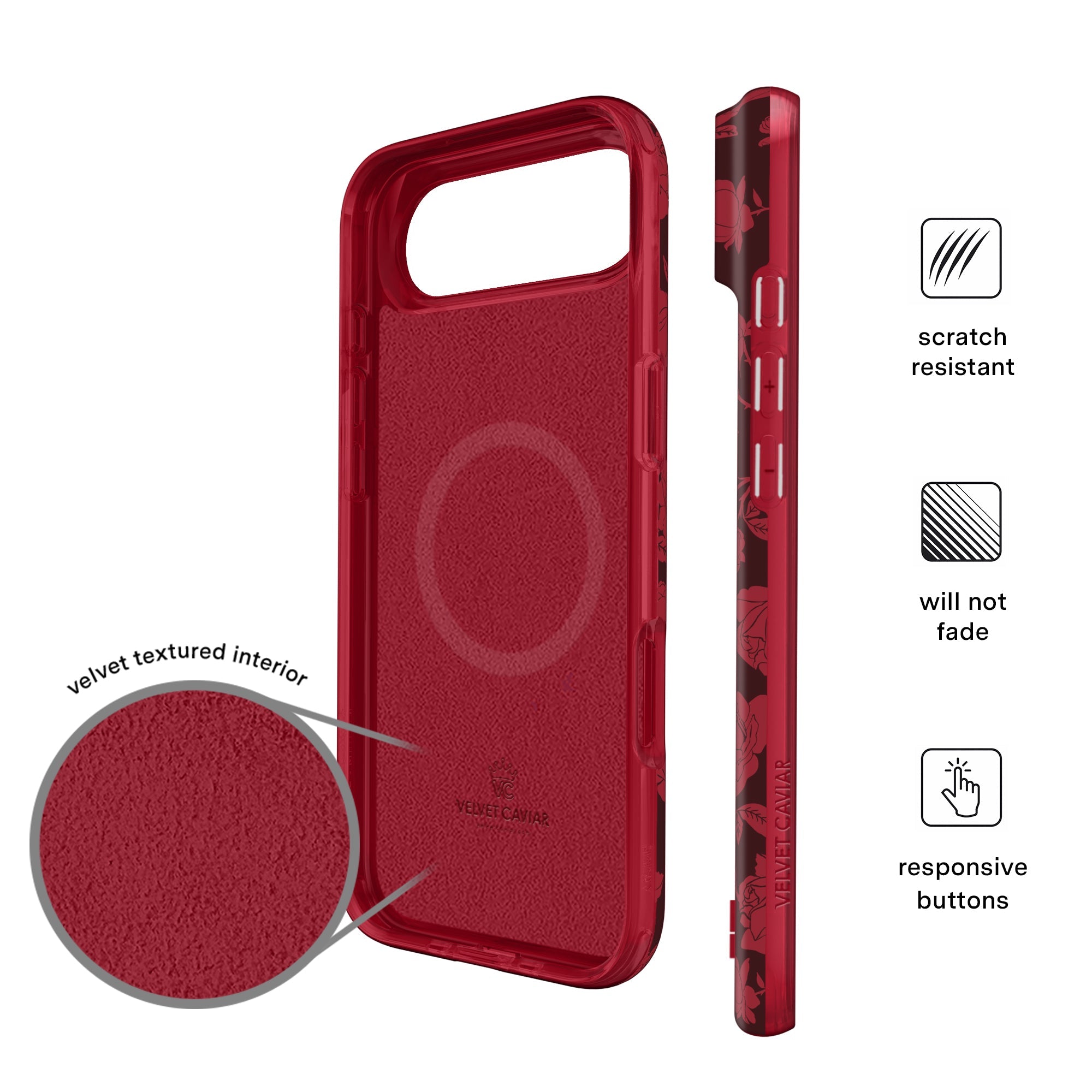 Dark Cherry Floral iPhone Case