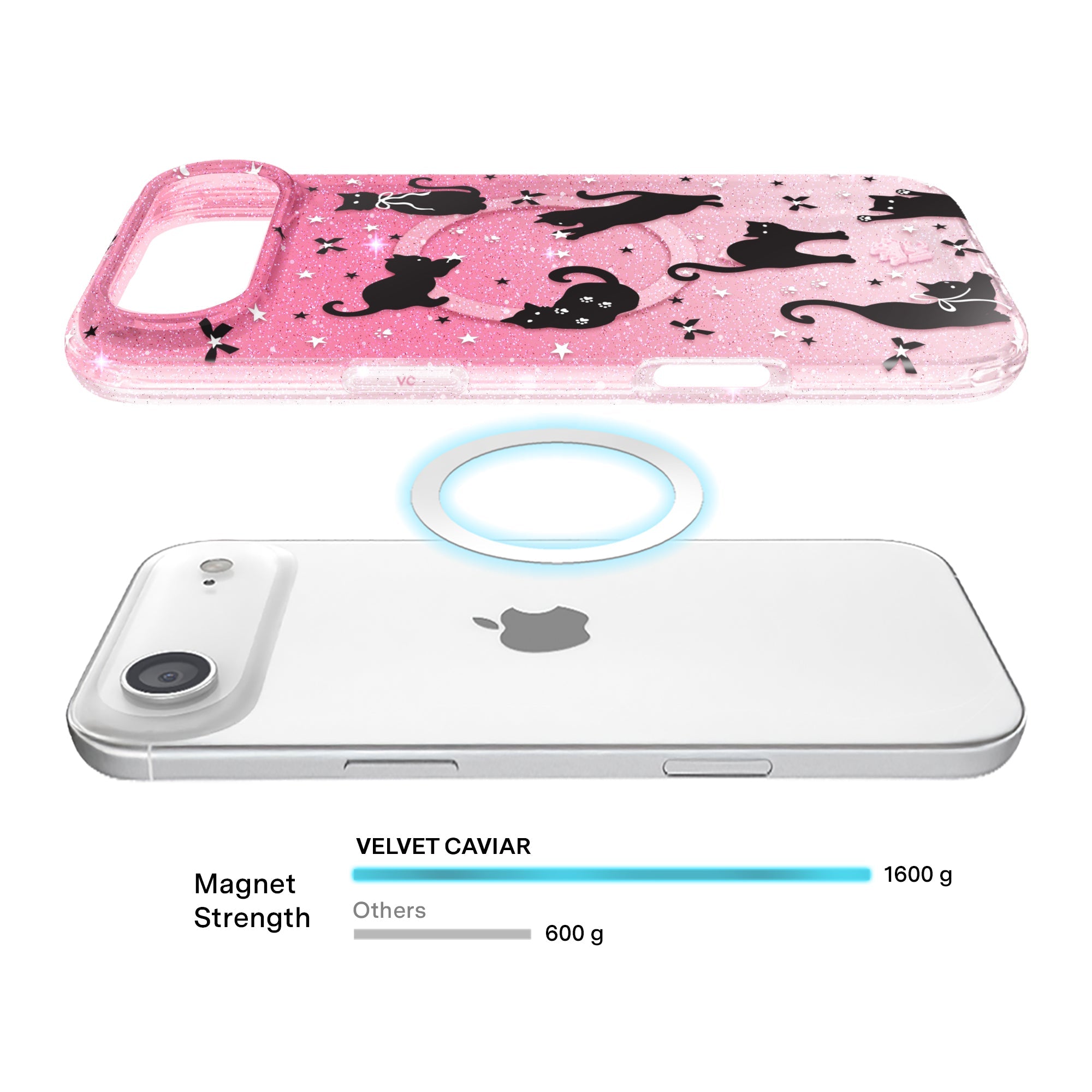 Lucky Kittens Glitter iPhone Case