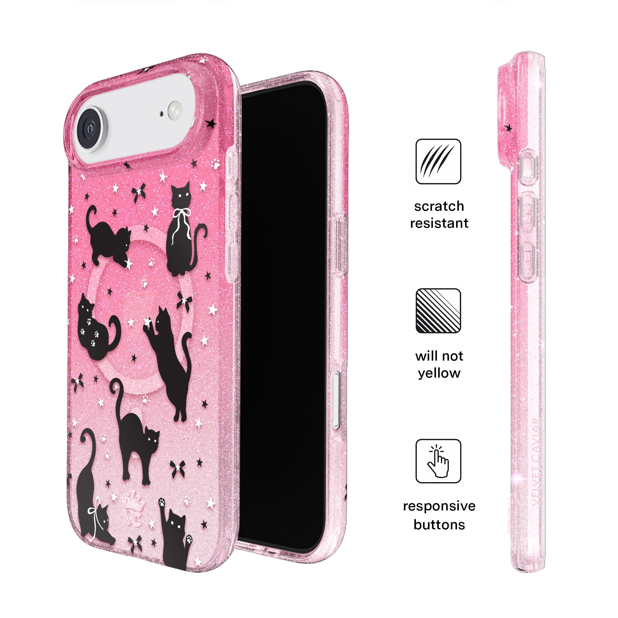 Lucky Kittens Glitter iPhone Case