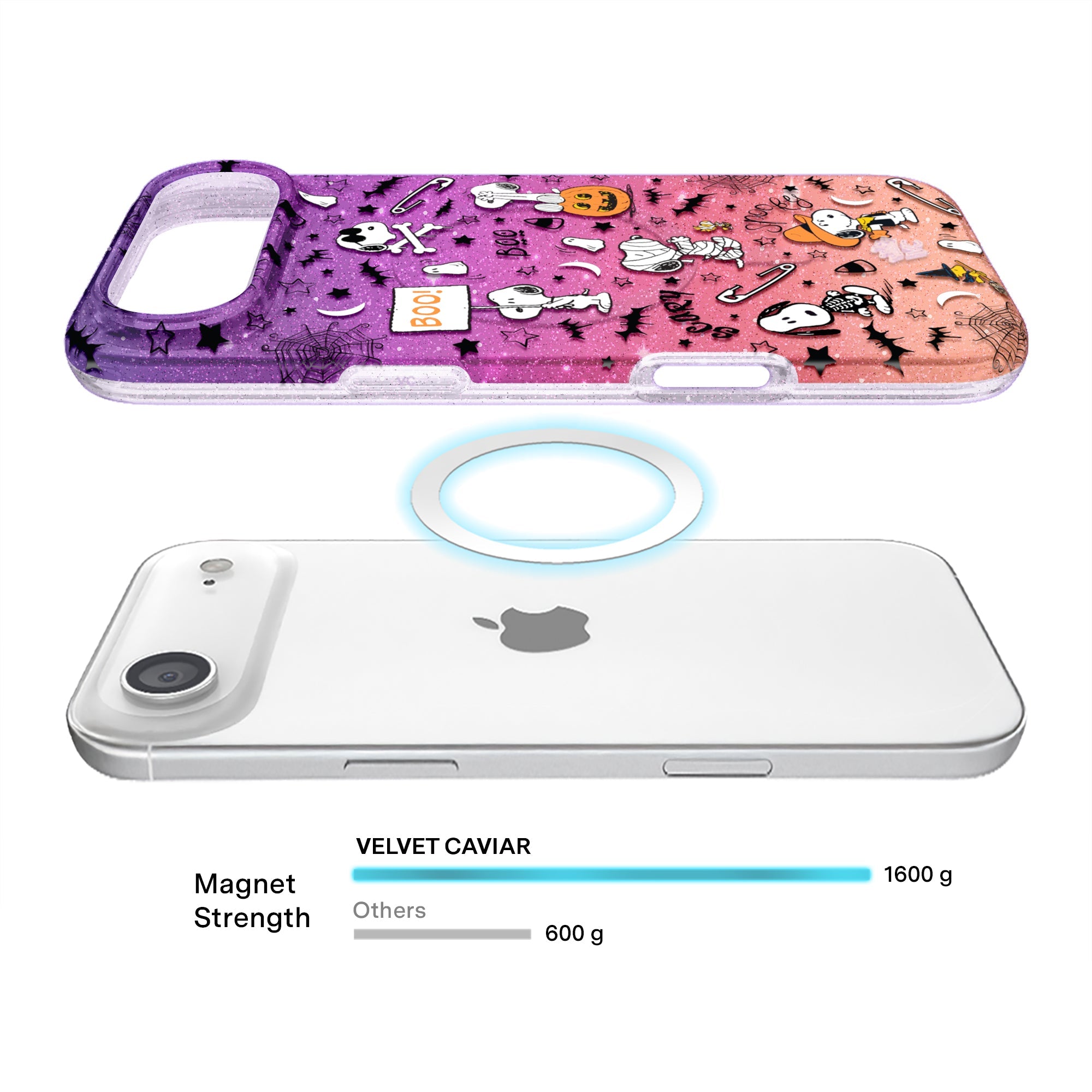 Snoopy Spooky Glitter iPhone Case