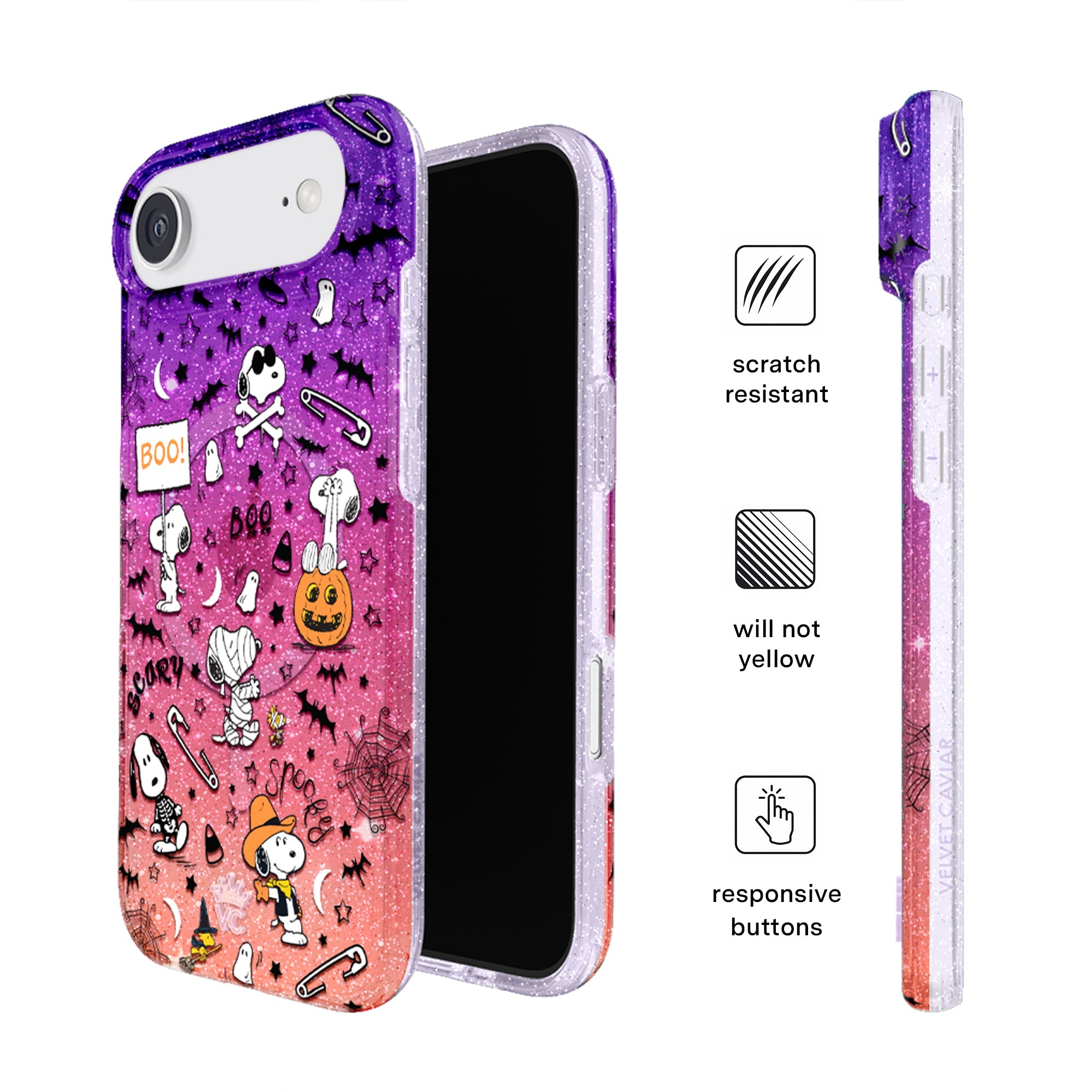 Snoopy Spooky Glitter iPhone Case