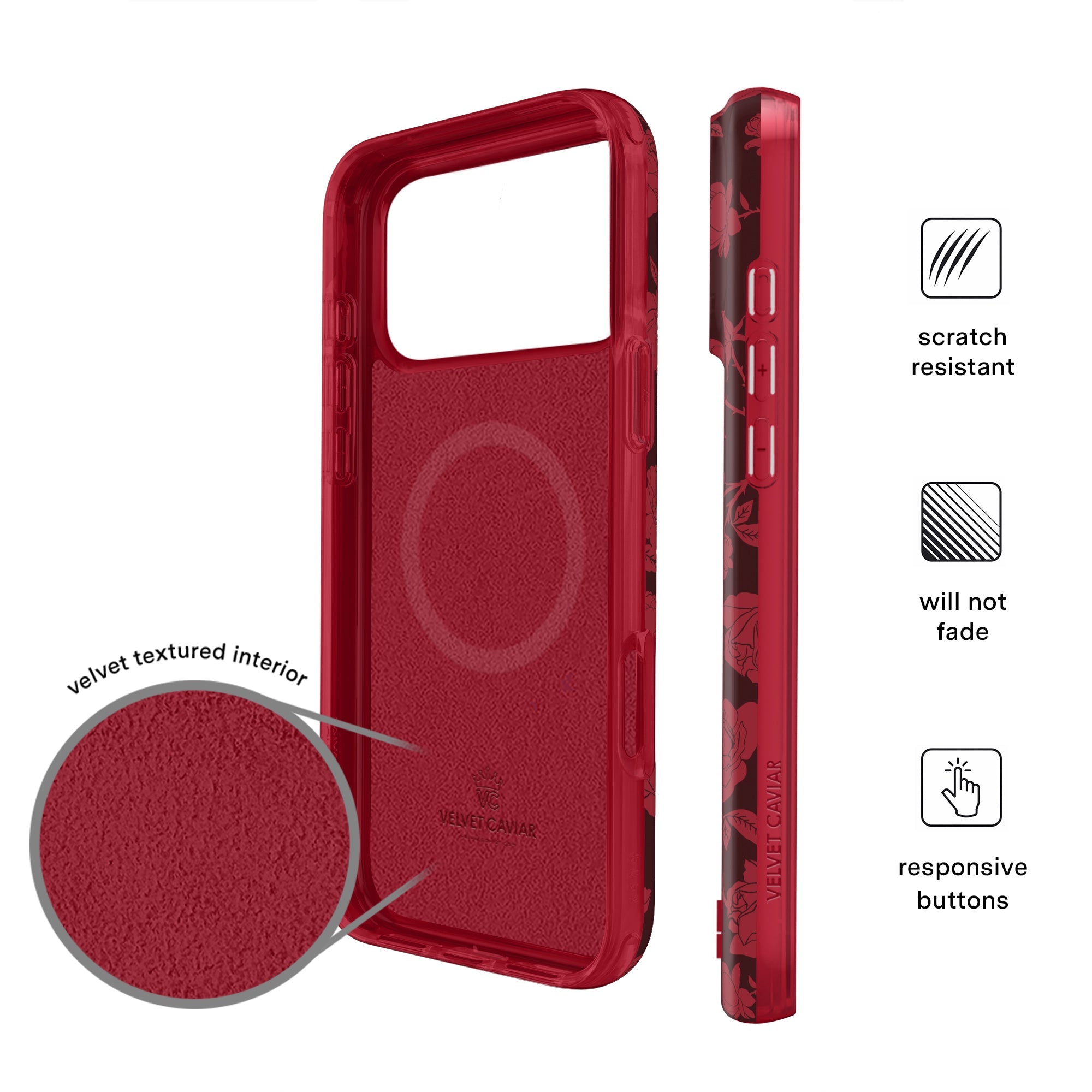 Dark Cherry Floral iPhone Case
