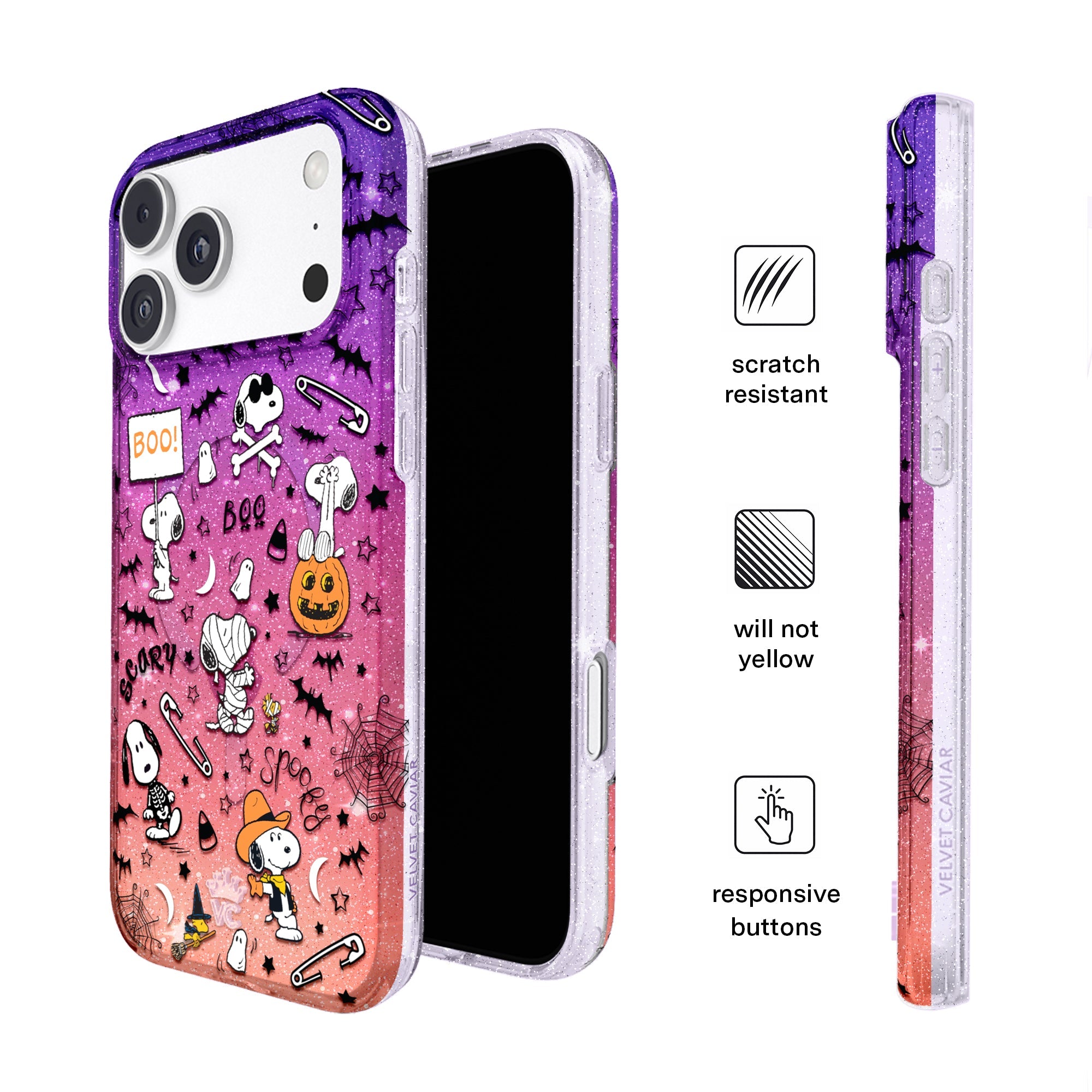 Snoopy Spooky Glitter iPhone Case