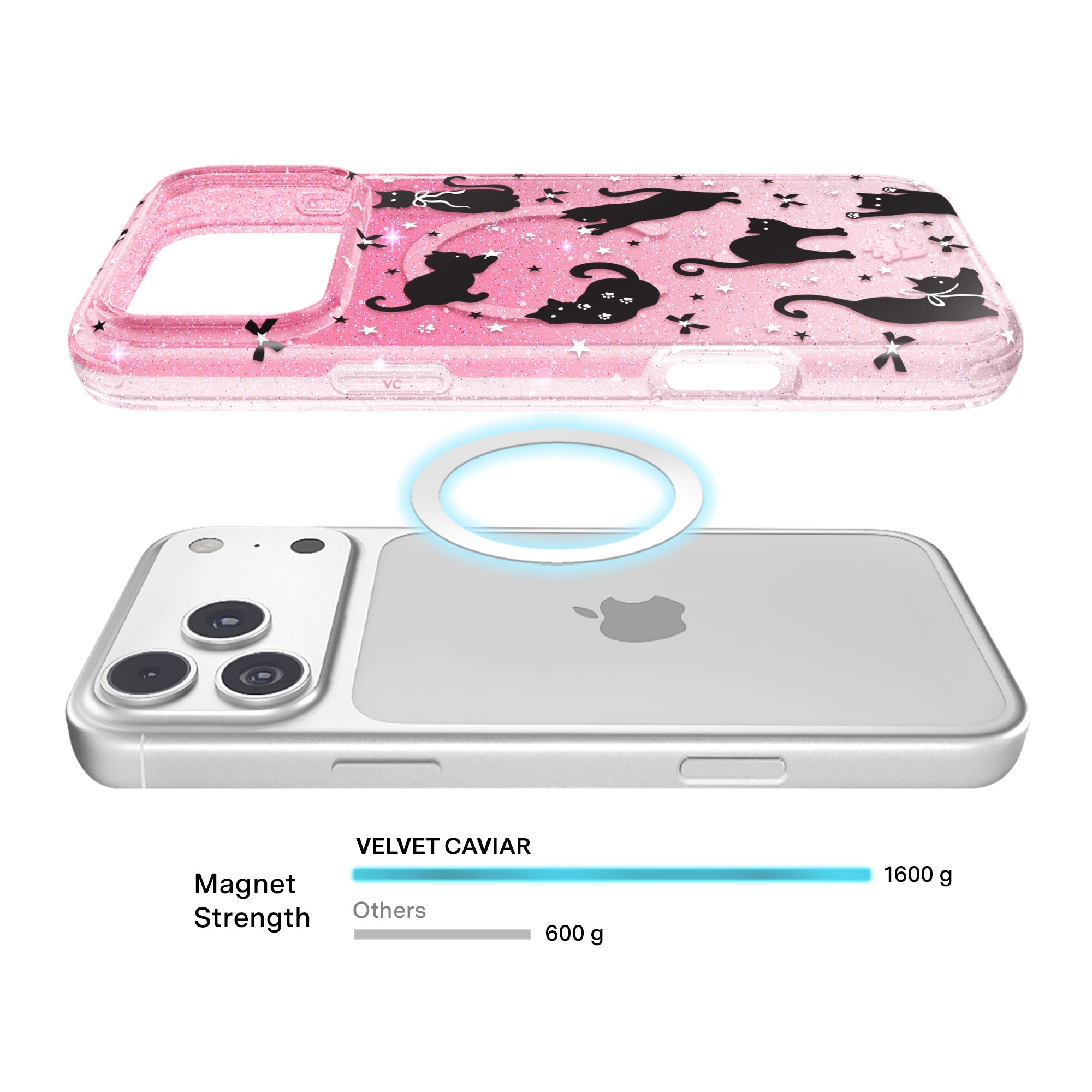 Lucky Kittens Glitter iPhone Case