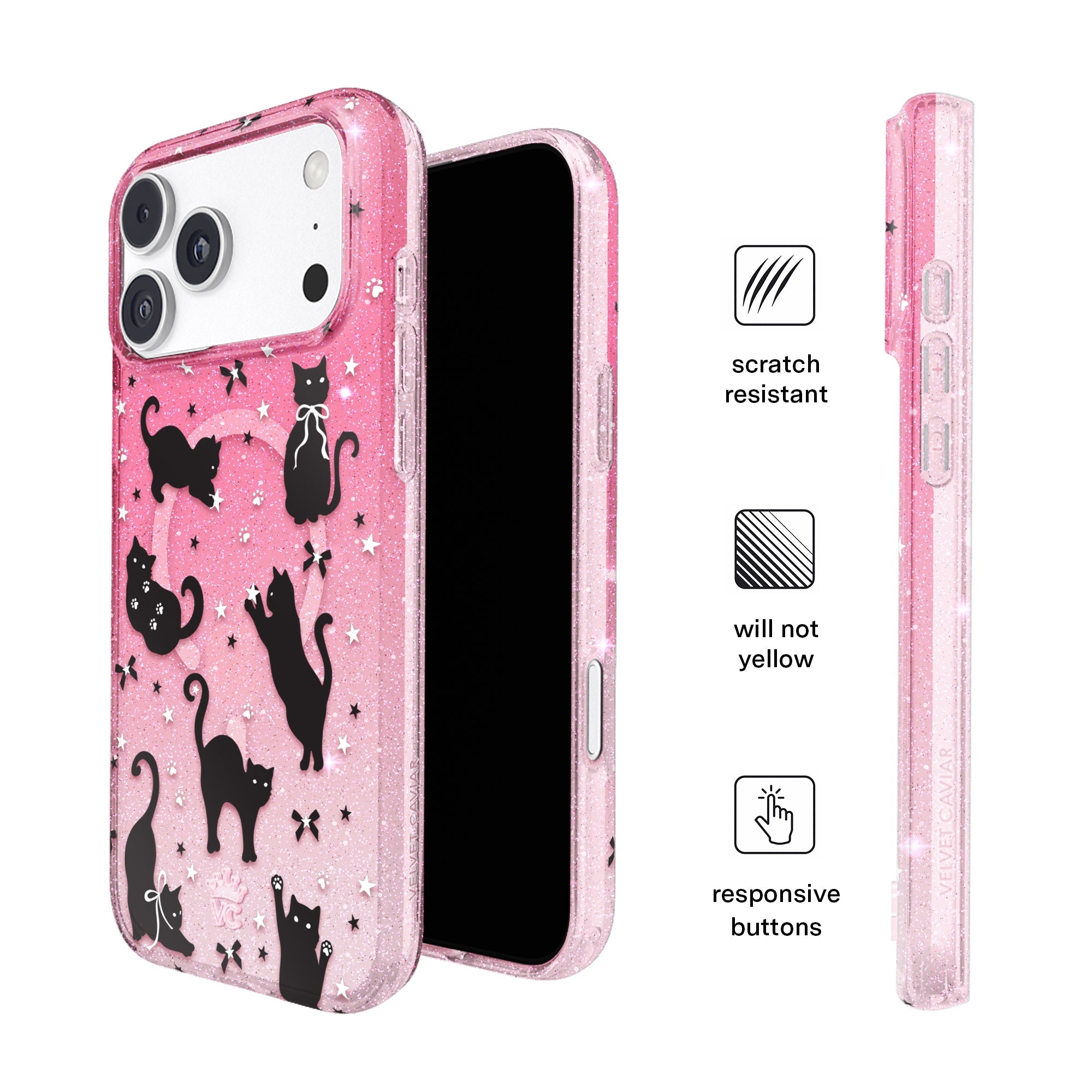 Lucky Kittens Glitter iPhone Case