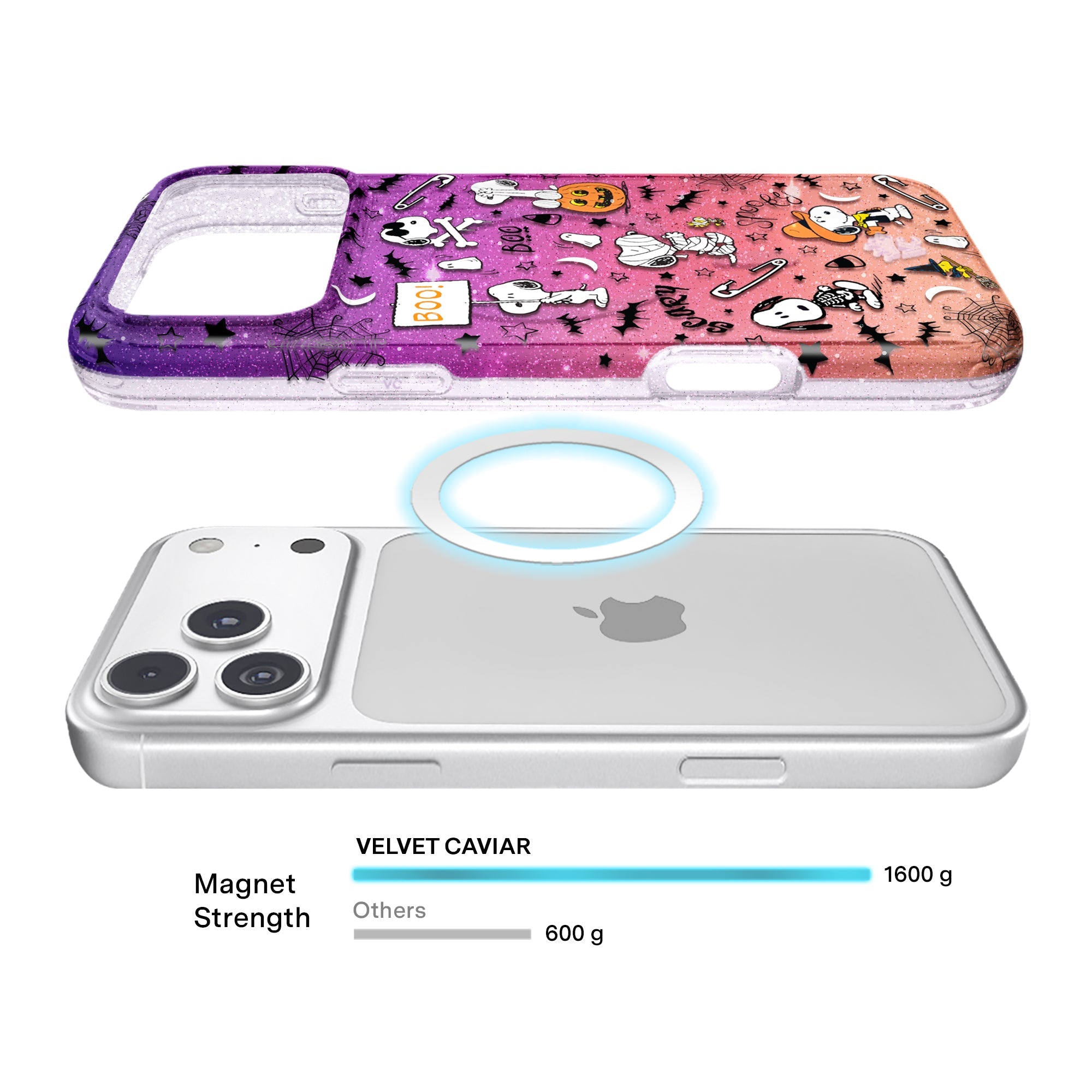 Snoopy Spooky Glitter iPhone Case