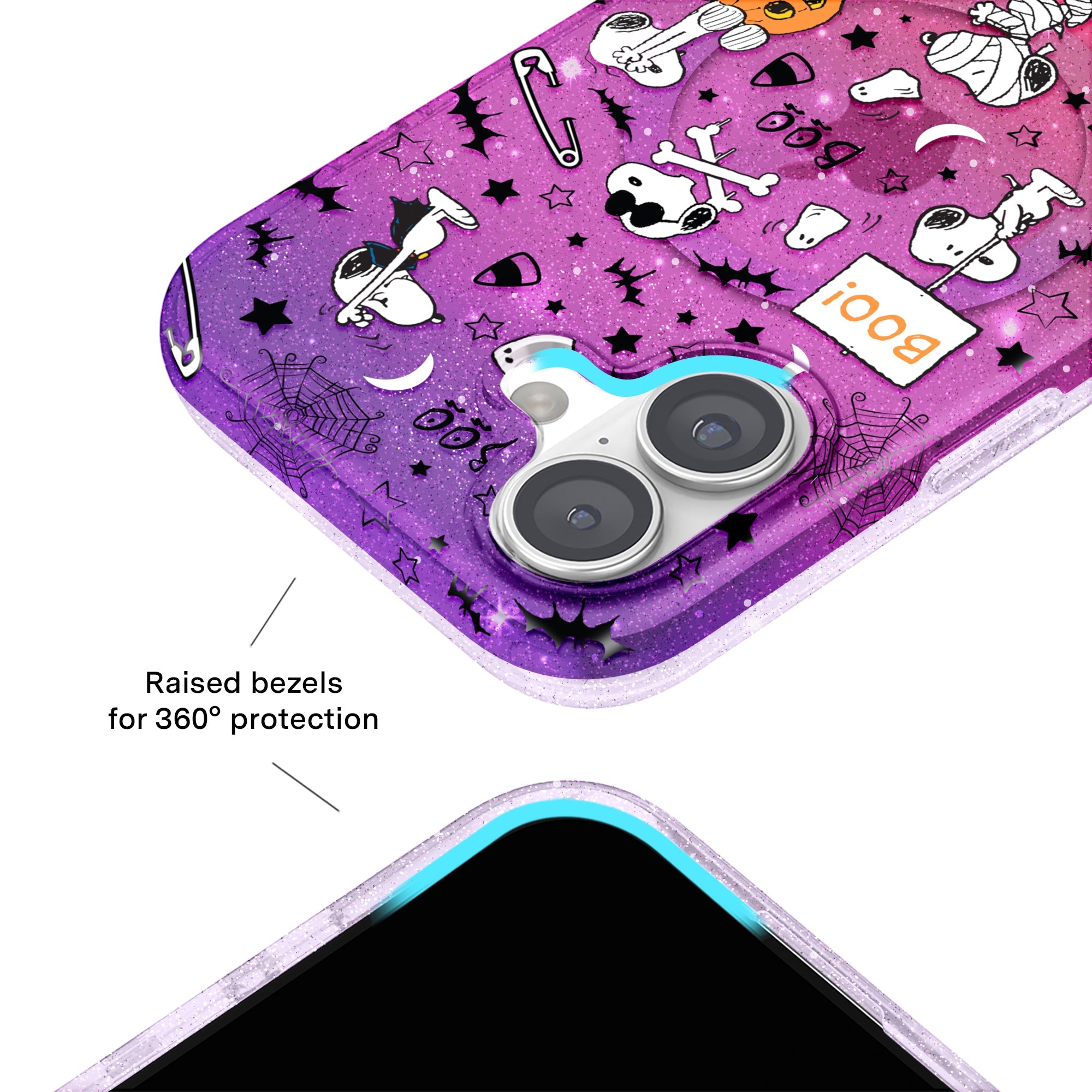 Snoopy Spooky Glitter iPhone Case