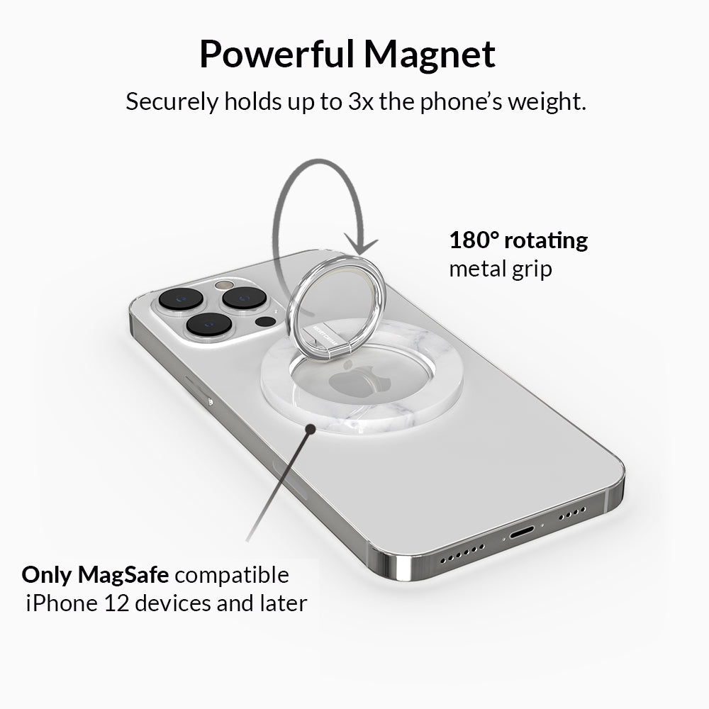 White Marble MagSafe Grip Ring