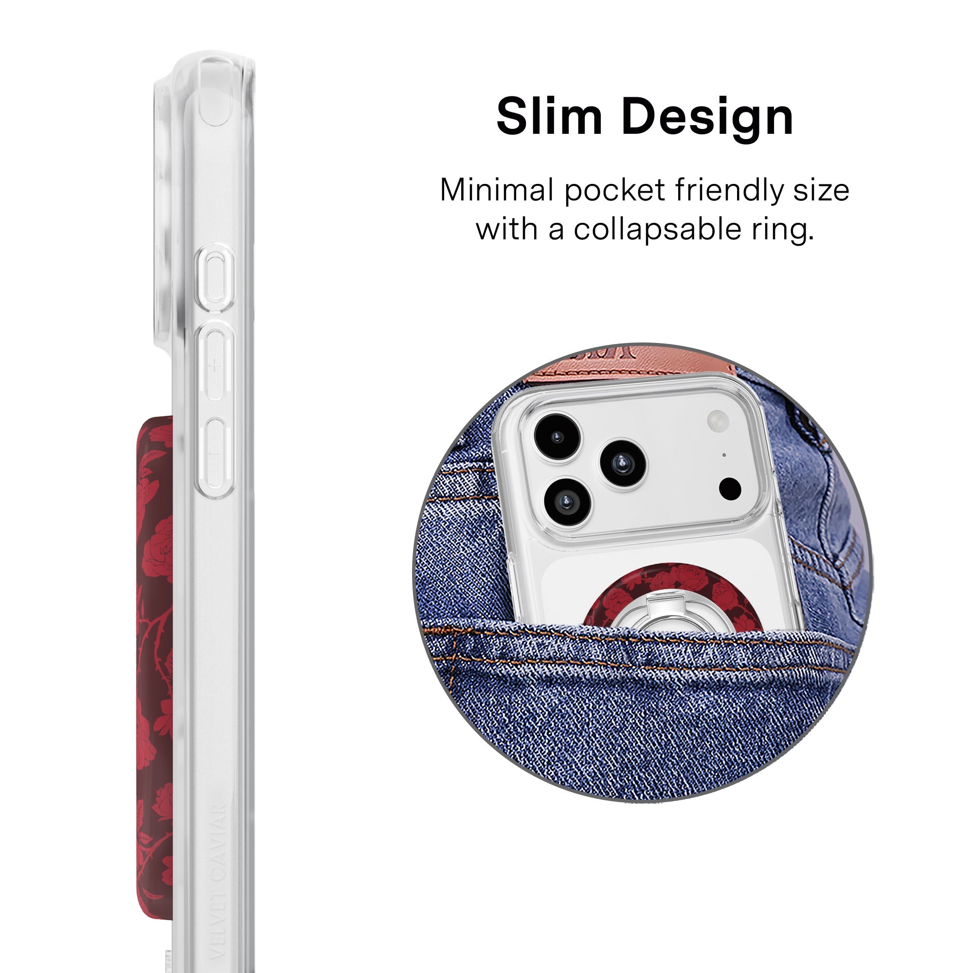 Dark Cherry Floral MagSafe Grip Ring