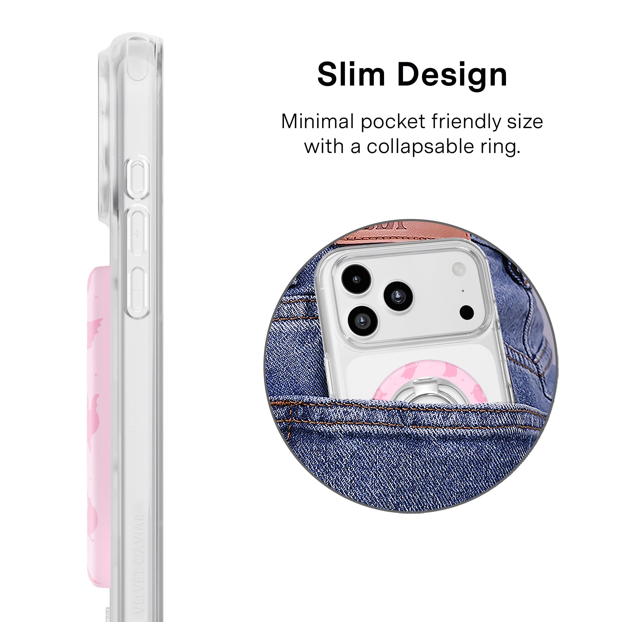Ghosted Pink Glitter MagSafe Grip Ring