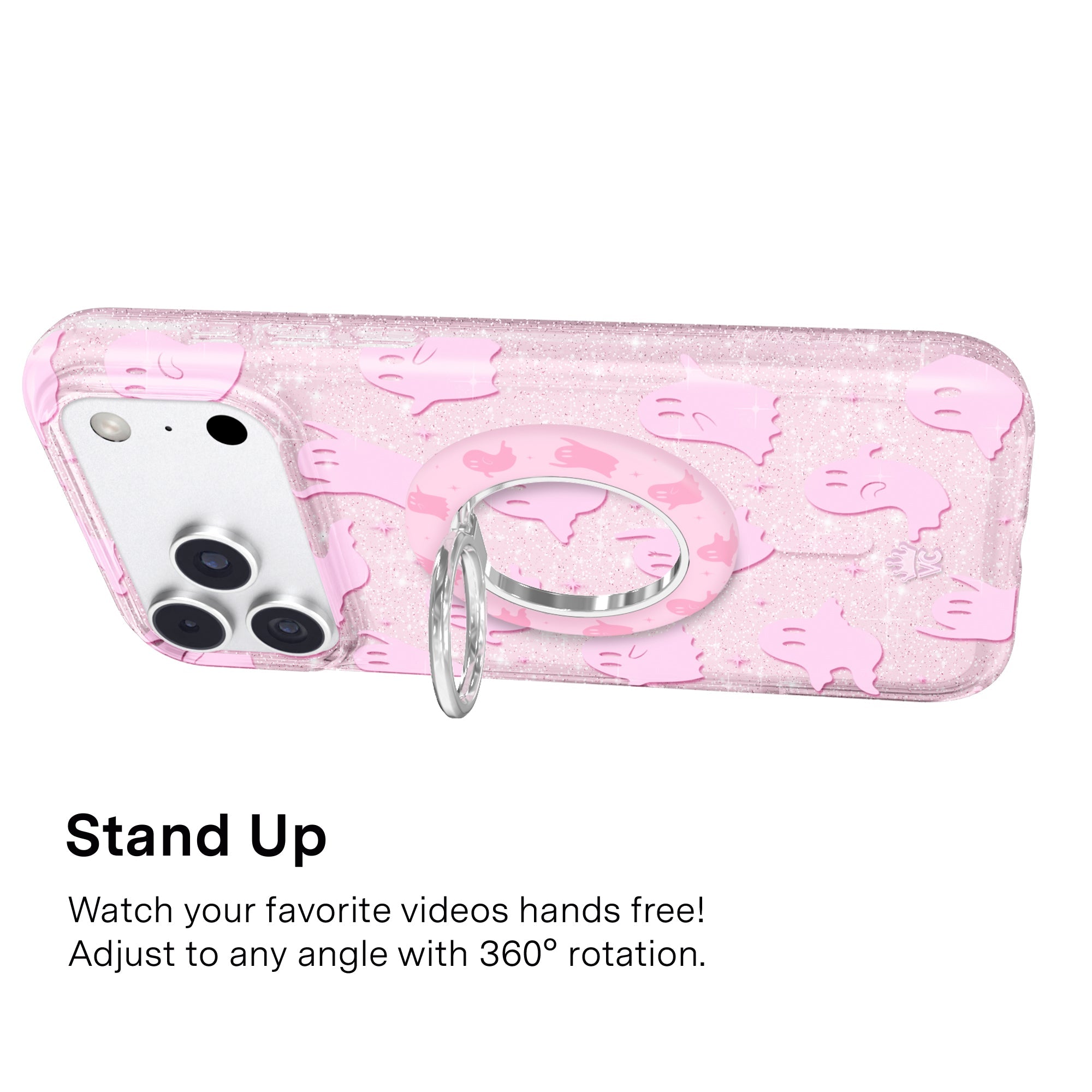 Ghosted Pink Glitter MagSafe Grip Ring