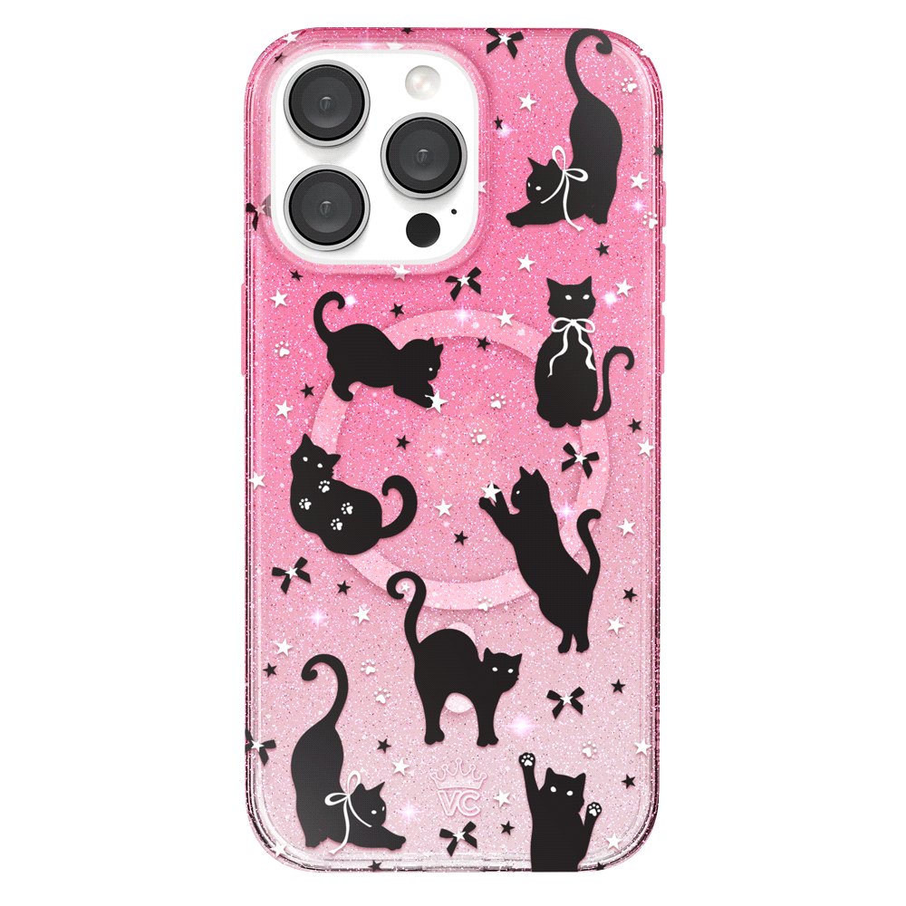 Lucky Kittens Glitter iPhone Case