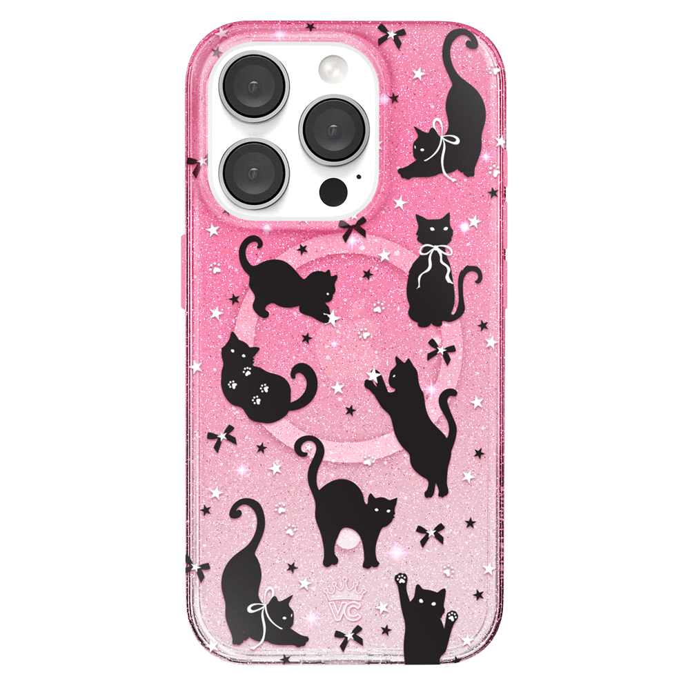 Lucky Kittens Glitter iPhone Case