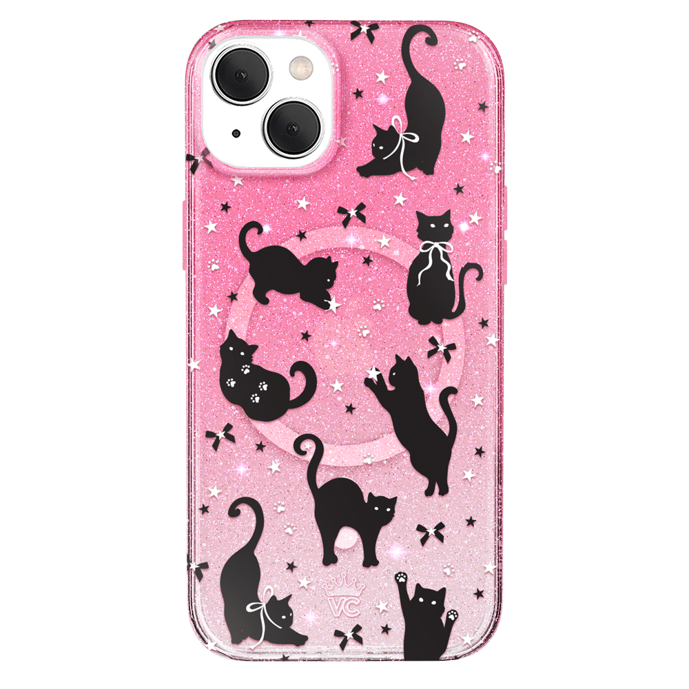 Lucky Kittens Glitter iPhone Case