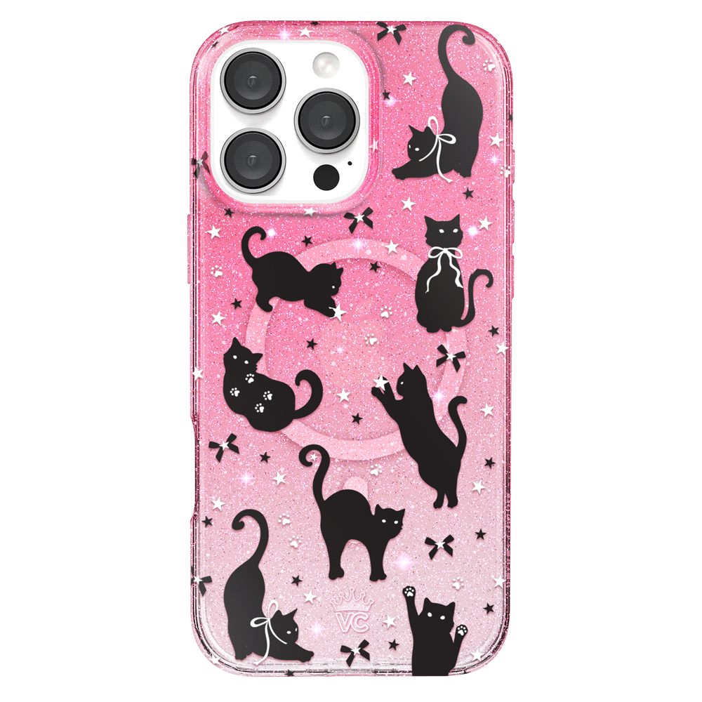 Lucky Kittens Glitter iPhone Case