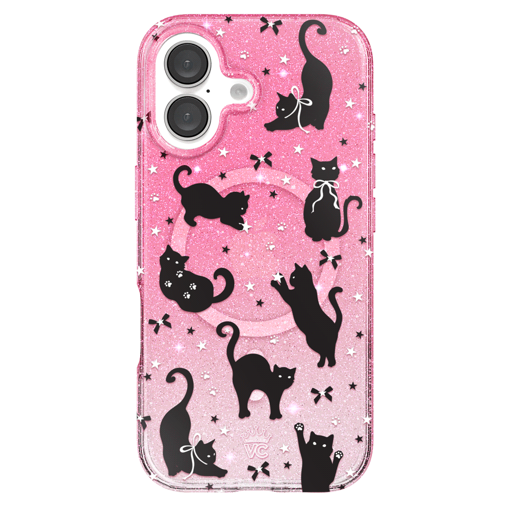 Lucky Kittens Glitter iPhone Case