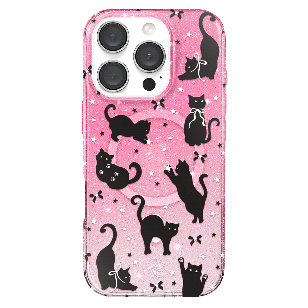 Lucky Kittens Glitter iPhone Case
