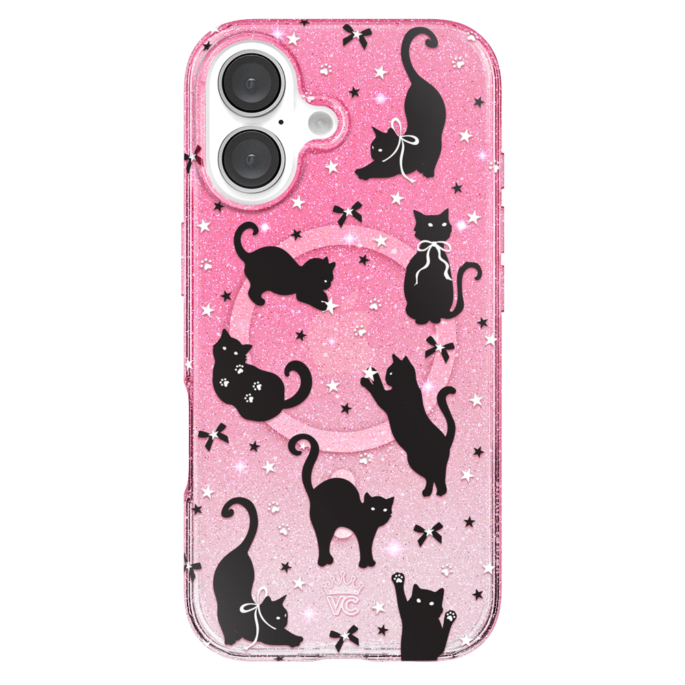 Lucky Kittens Glitter iPhone Case