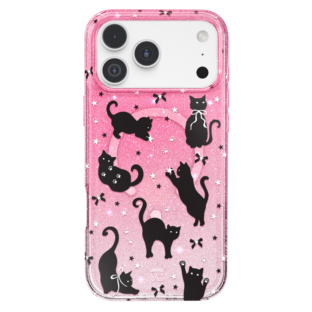 Lucky Kittens Glitter iPhone Case