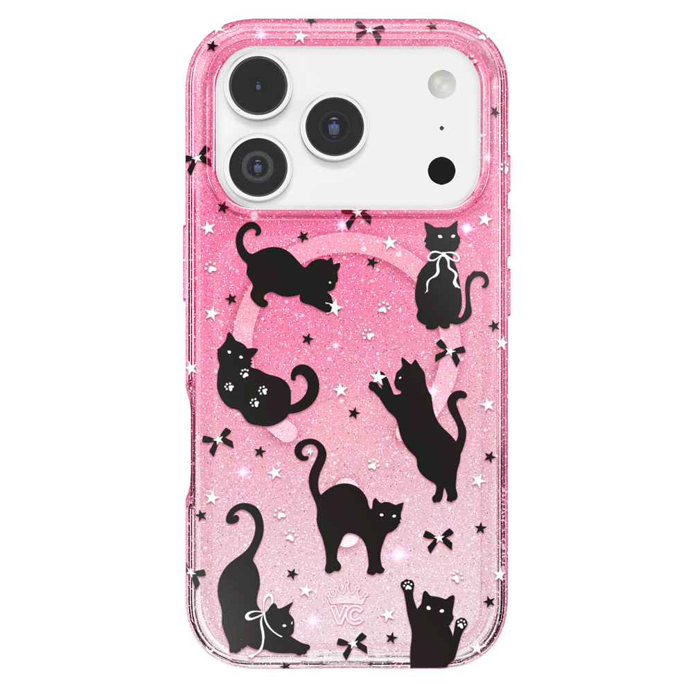 Lucky Kittens Glitter iPhone Case