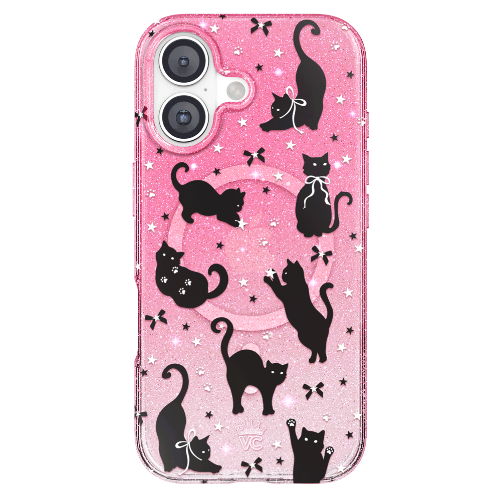Lucky Kittens Glitter iPhone Case