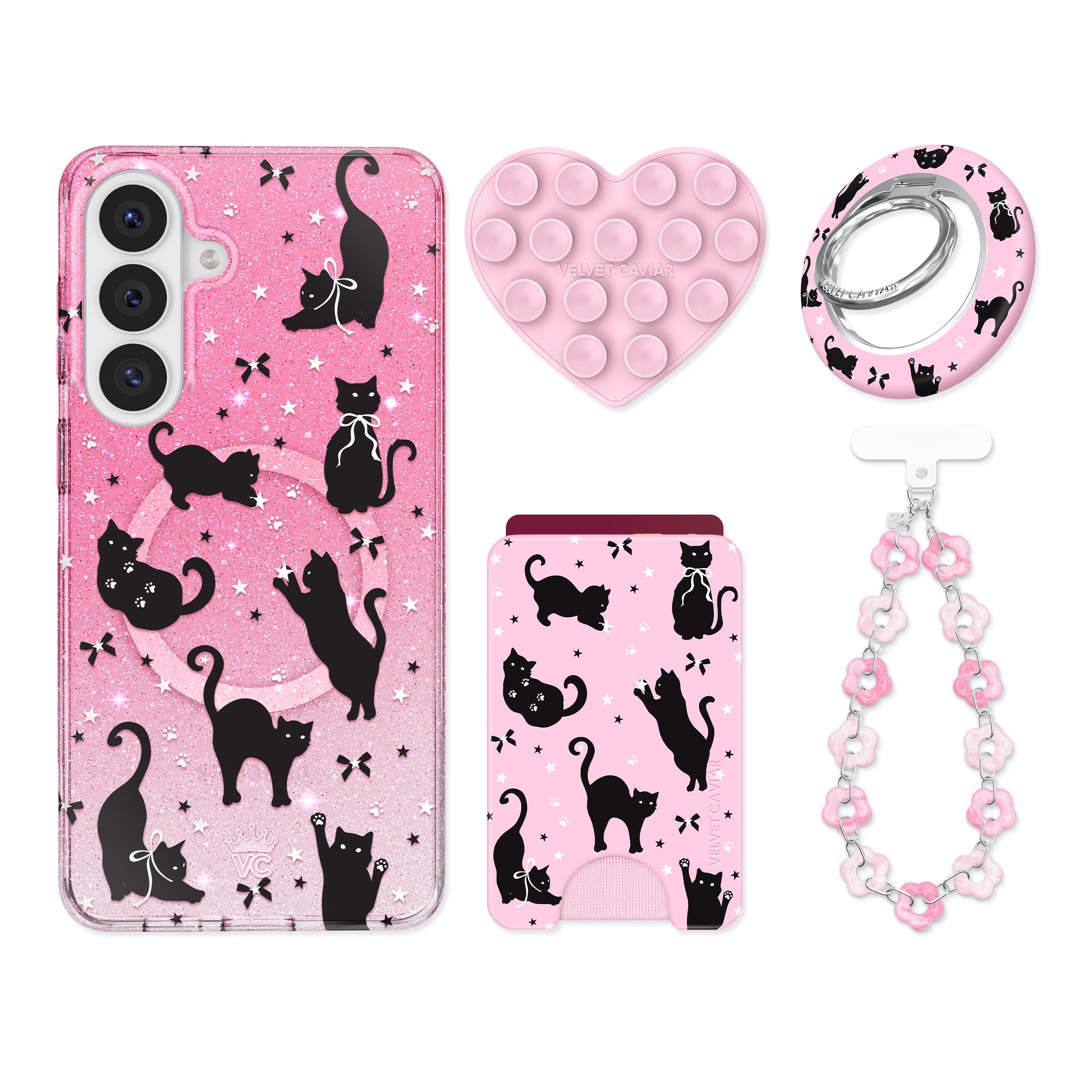 Lucky Kittens Glitter Samsung Bundle Set