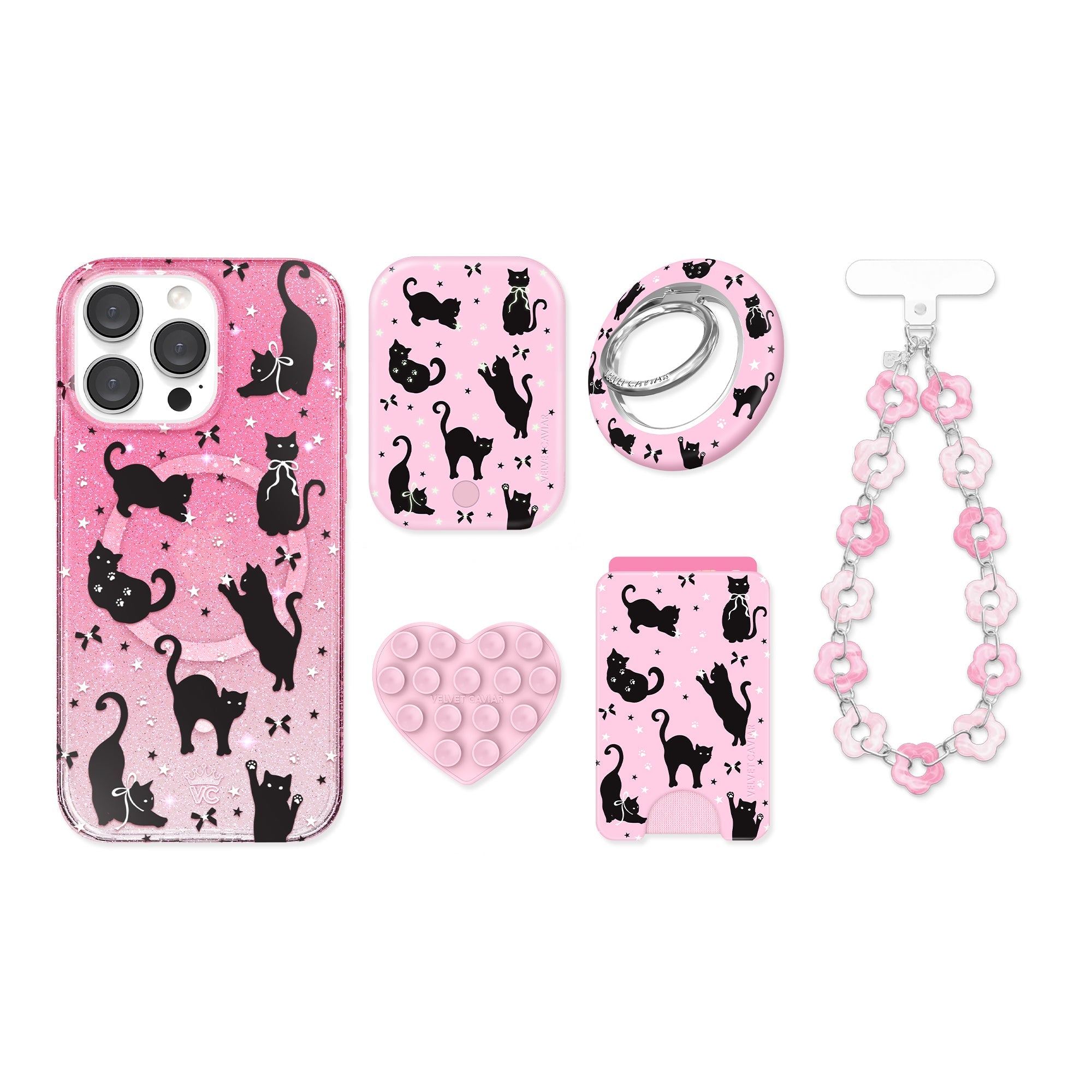 Lucky Kittens Glitter iPhone Bundle Set