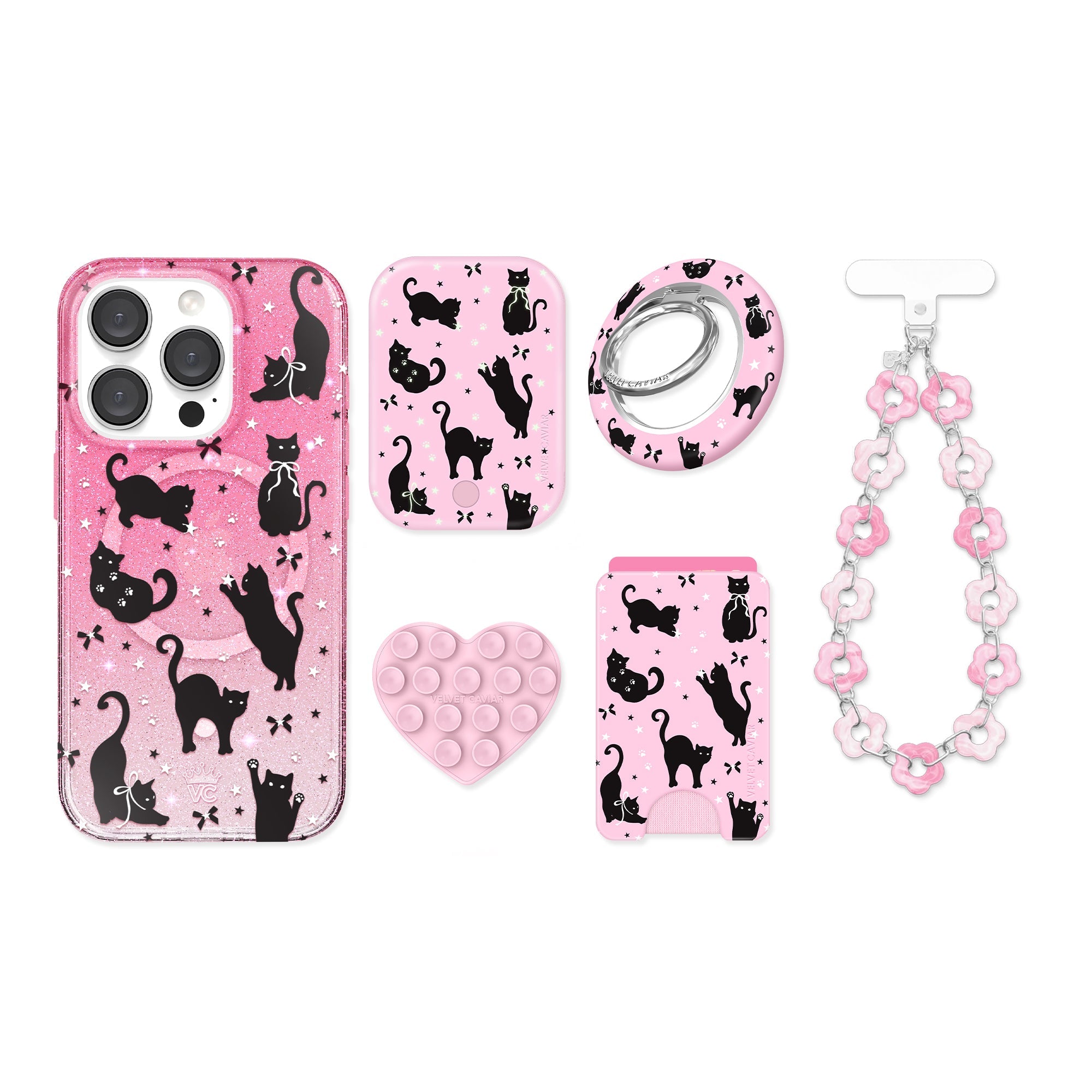 Lucky Kittens Glitter iPhone Bundle Set